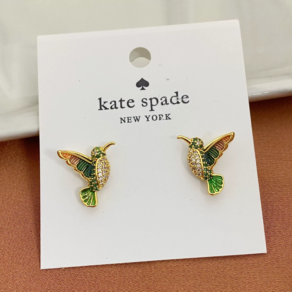 Kate SPADE Full Diamond Enamel Bird Stud Earrings